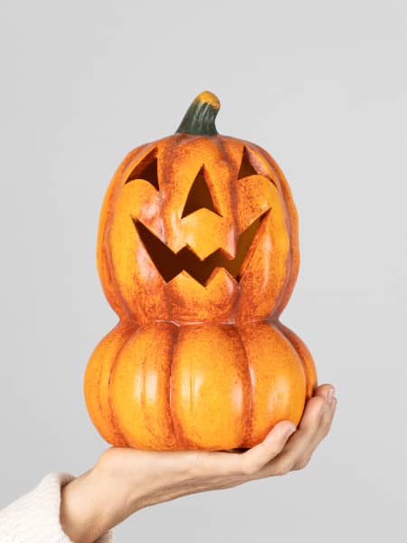 Portavelas Calabaza Cerámica - Especial Halloween