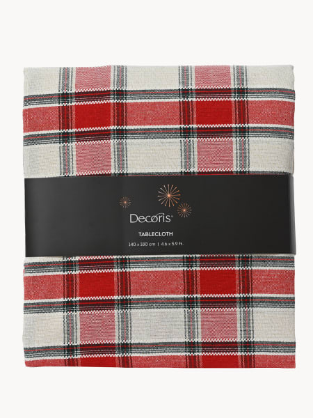 Mantel a cuadros verde y rojo 140x180 cm