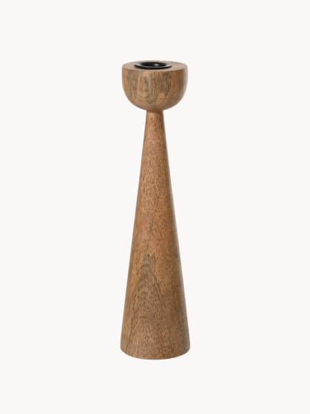 Candelabro madera natural 25 cm