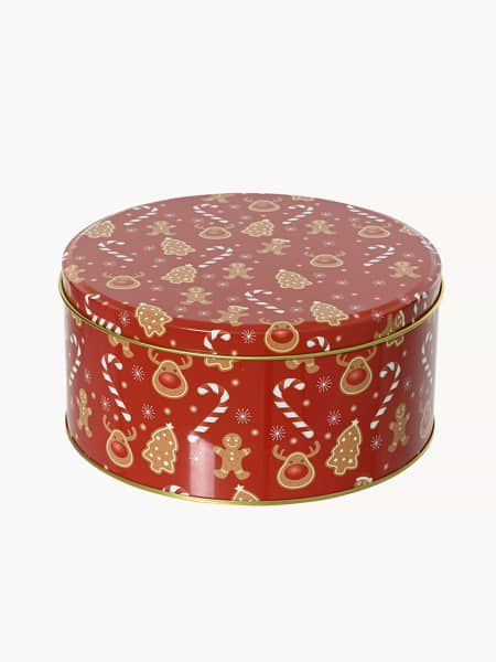 Set 3 Cajas de Metal Navideñas Rojas, 17x8 cm