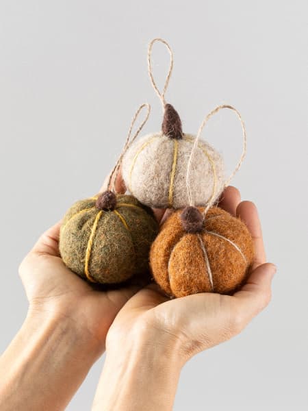 Adorno Colgante Calabaza de Fieltro con cuerda
