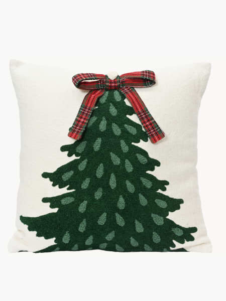 Cojín Abeto con Lazo Rojo/Blanco 45x45 cm