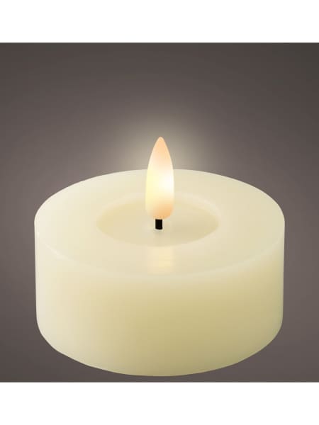 Velas LED crema con efecto llama Ø7×6cm (set 2 uds)