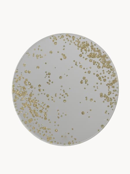 Bandeja portavelas cristal purpurina plata Ø10 cm