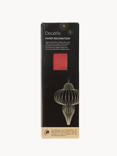 Colgante de papel Origami con Glitter, Figura Roja, 12 cm de Diámetro