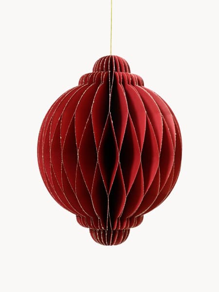 Colgante de Origami Figura Roja con Glitter de Papel (Ø15cm)