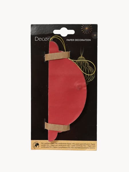 Colgante Figura Origami de Papel con Glitter Rojo ø11.5 cm