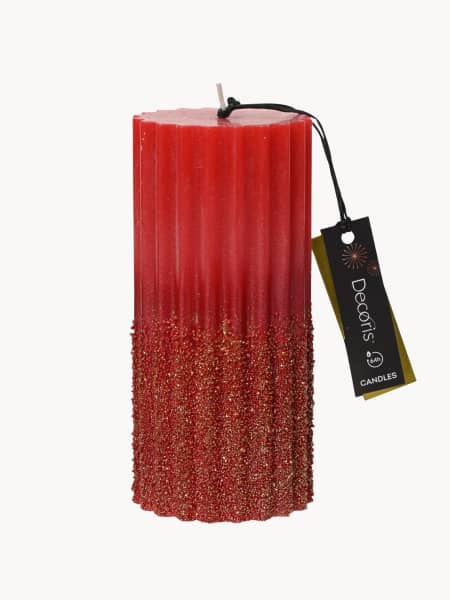 Vela roja purpurina 7×15 cm