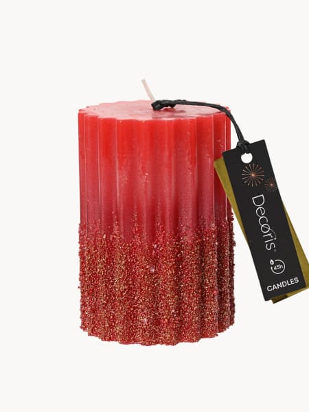 Vela roja purpurina 7×10 cm