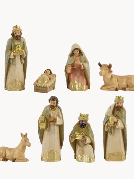Nacimiento dorado 8 figuras 20 cm para Belén