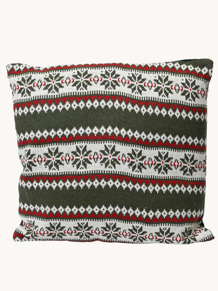 Cojín de Copos de Nieve Rojo/Verde Surtido (43x43 cm)