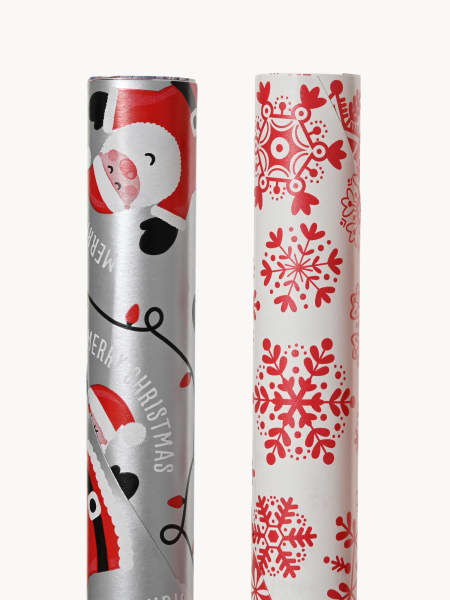 Papel de regalo motivos rojo/gris surtido 70x200 cm