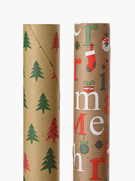 Papel de Regalo de Navidad Kraft Surtido (6 Diseños) 70 x 200 cm
