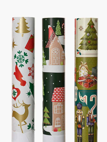 Papel de regalo con motivos tradicionales, surtido de 5, 70x200 cm