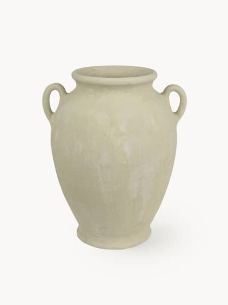 Ánfora de Terracota Crema Mate con Dos Asas Decoris Ø28x37 cm
