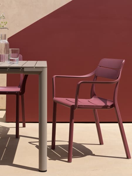 Silla de jardín Nardi CASSIA borgogna con brazos