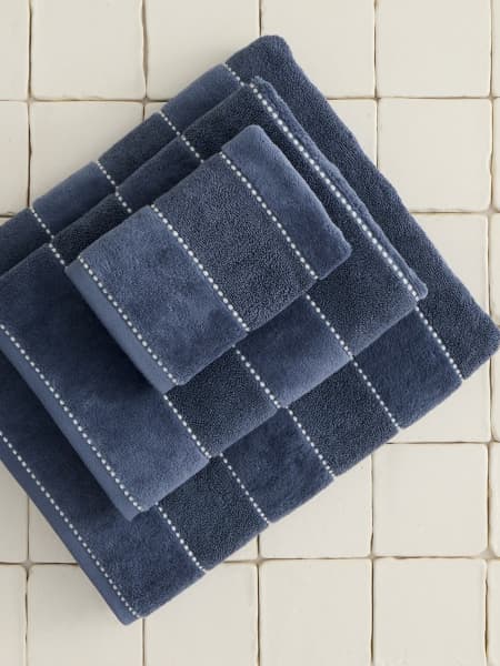 Toalla de manos de velour a rayas Meto