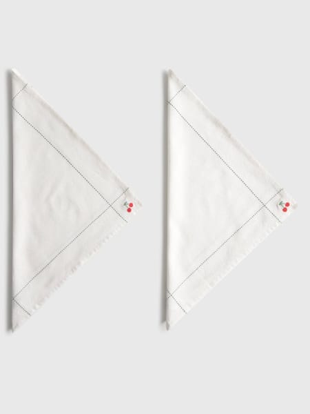 Pack de 2 servilletas de algodón efecto lino con cerezas bordadas Granfru