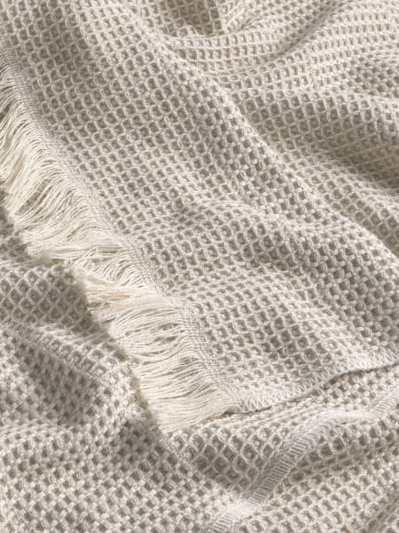 Plaid de algodón gofrado con flecos Vima