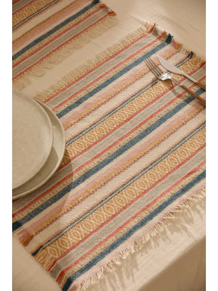 Mantel individual jacquard de algodón Vedra