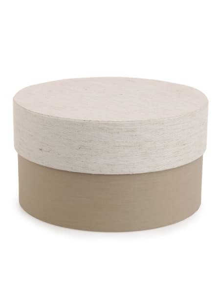 Caja de regalo redonda beige - talla L