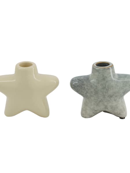 Portavelas de estrella de cerámica 6×12×11 cm