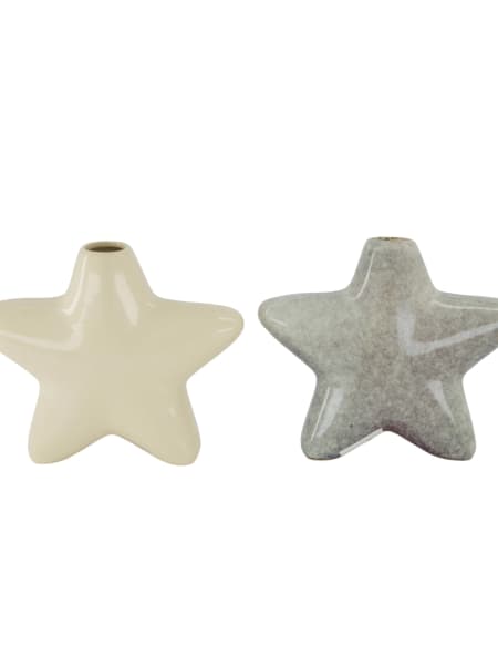 Portavelas de estrella de cerámica 5×18×18 cm