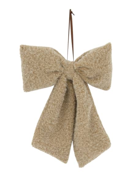 Colgante de lazo de tela beige de 40 cm