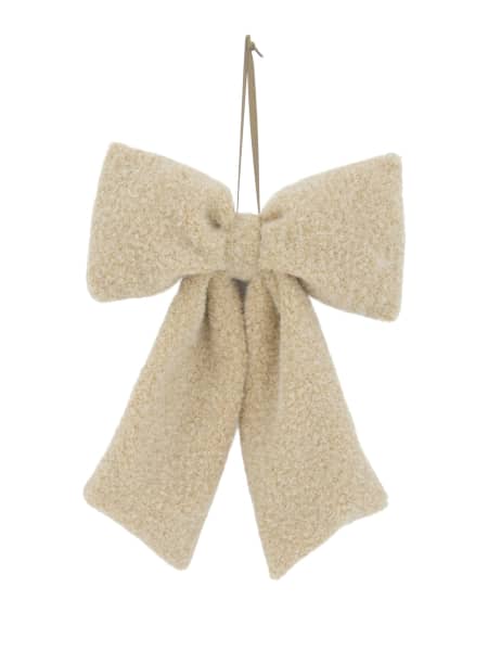 Colgante de lazo de tela beige claro de 40 cm