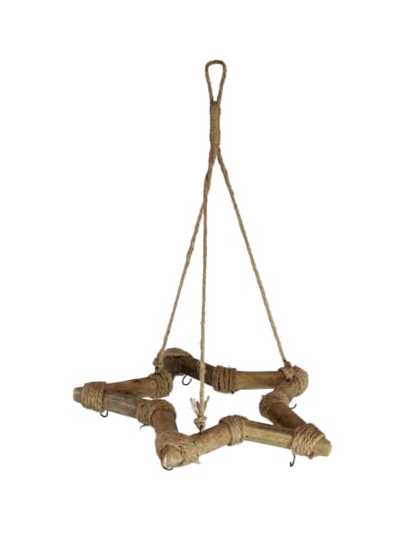 Colgante de estrella de madera 38 cm
