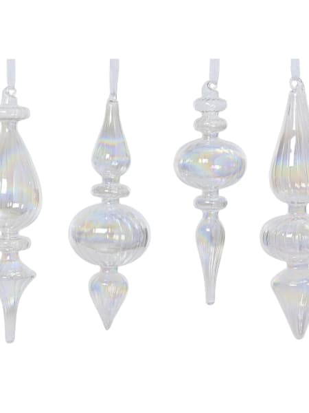 Colgante carámbano de cristal irisado Ø5,5×22 cm