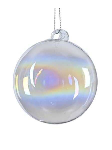 Bola de Navidad de cristal transparente irisado Ø8 cm