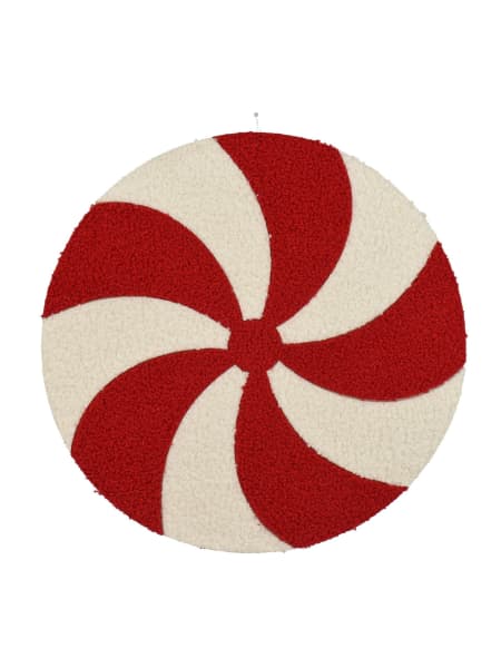 Individual Teddy caramelo rojo y blanco Ø35 cm