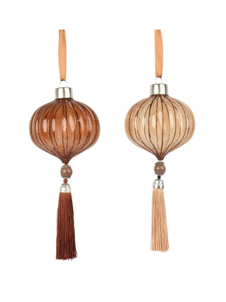 Colgante ornamental con borla de cristal Ø8 cm