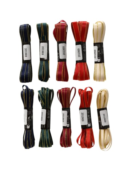 Cinta de regalo de colores con borde dorado 400 cm (modelos surtidos)
