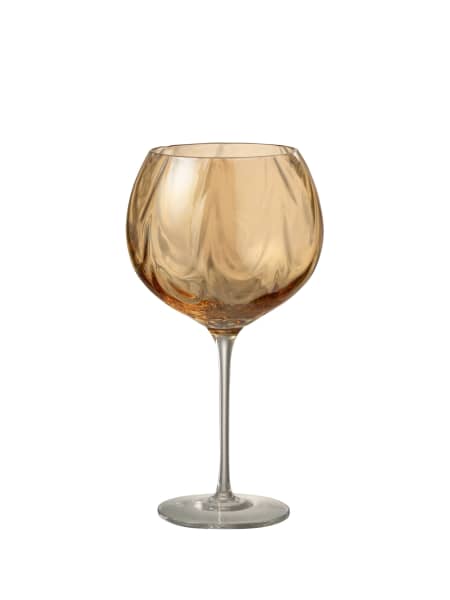 Copa de vino irregular ámbar Ø11,5×21 cm