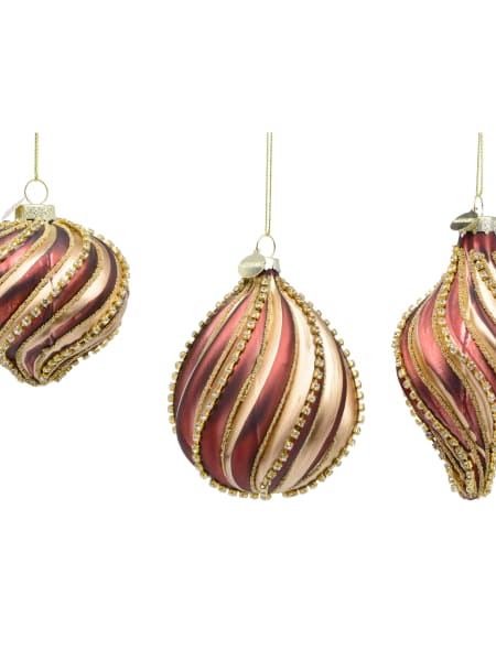 Colgante ornamental de líneas crema y champán