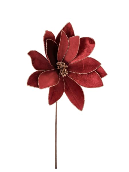 Vara artificial de flor de Pascua Calipso burdeos 50 cm