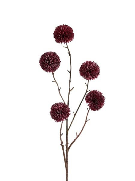 Rama artificial de pompón púrpura 100 cm