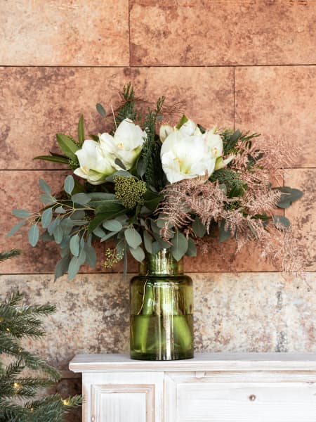 Navidad White-Green - Ramo de flores natural