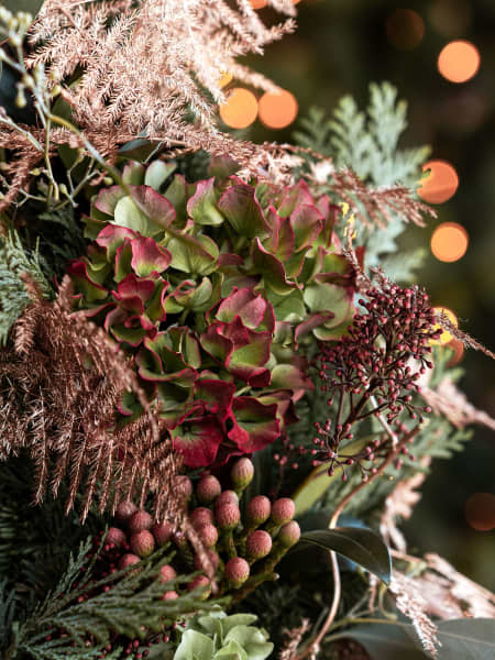 Navidad Retro-Forest - Corona natural
