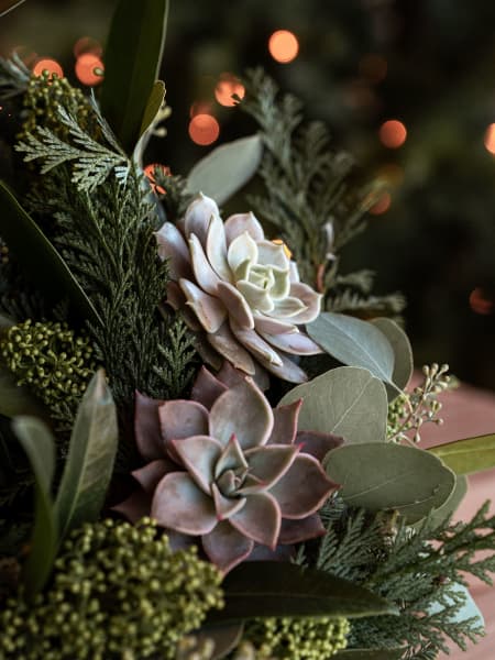 Navidad White-Green - Corona natural