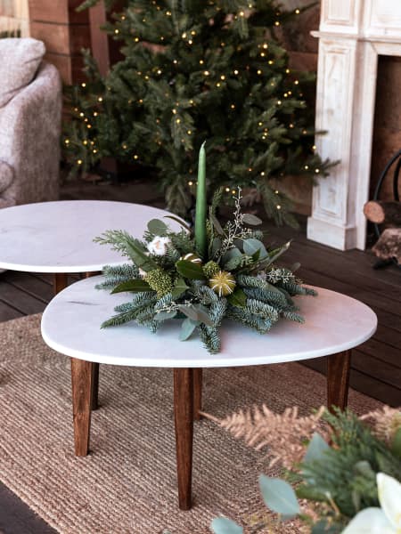 Navidad White-Green - Centro natural redondo