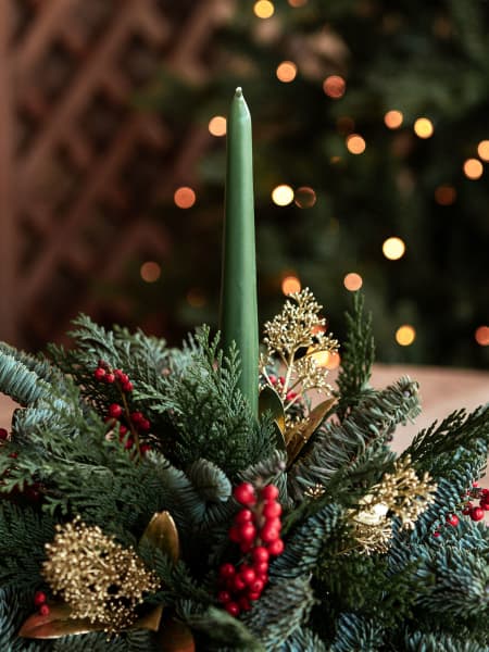 Centro natural de Navidad redondo DIY "Hazlo tú mismo"