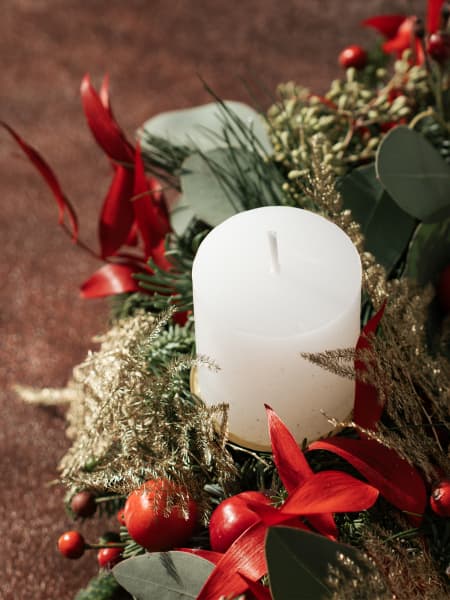 Navidad Tradicional - Corona natural de Adviento