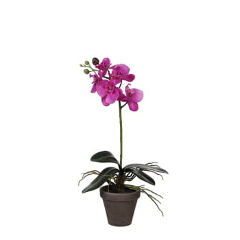 Maceta orquídea artificial púrpura - 48x13cm