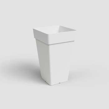 Maceta de plástico Artevasi blanca Capri cuadrada alta