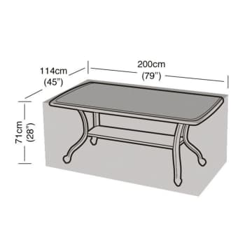 Funda Protectora para Mesa Rectangular de Jardín (8 Plazas) 114x200x71 cm