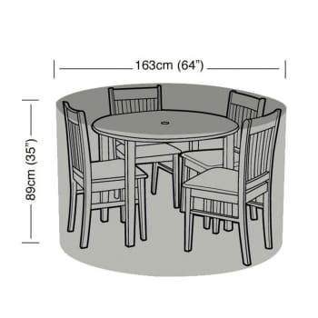 Funda Protectora para Conjunto de Mesa Redonda y 4 Sillas de Jardín ø163x89 cm