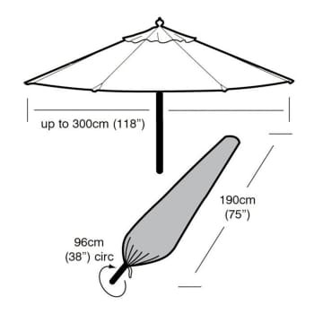 Funda Protectora de Parasol Circular Mediano ø190x96 cm